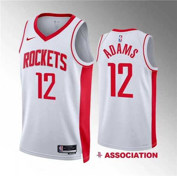 Men%27s Houston Rockets #12 Steven Adams White Association Edition Stitched Jersey Dzhi